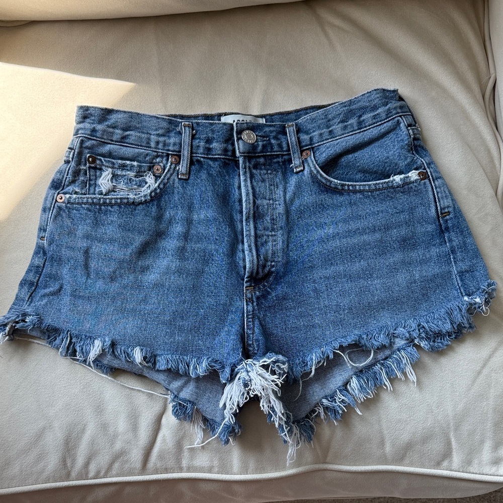 AGOLDE Blue Denim Parker Shorts